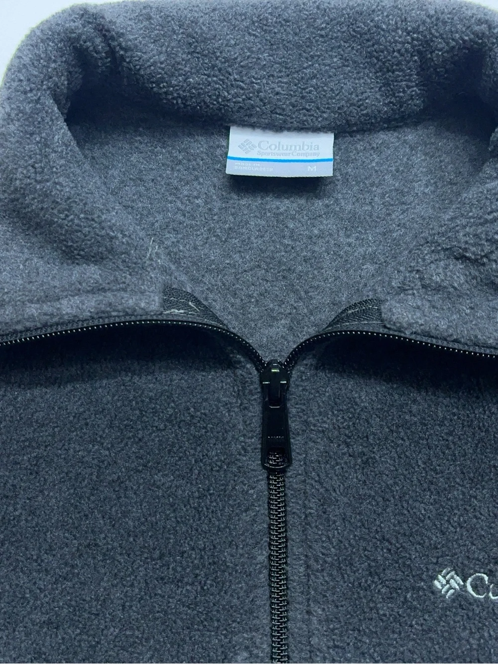 Columbia Fleece Vest Mens Size Medium Dark Grey Sherpa Sweater Hiking